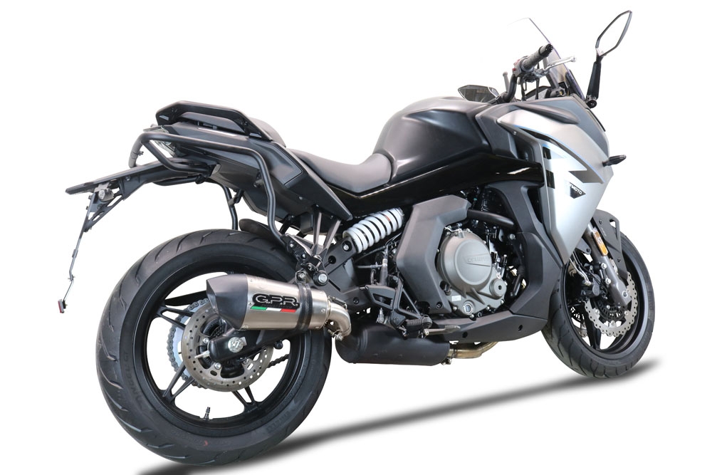 GPR escape compatível com  Cf Moto 650 Gt 2022-2024, New Grand Prix Evo Titanium, Escape legal, homologado, silenciador com db killer removível e tubo de ligação específico 