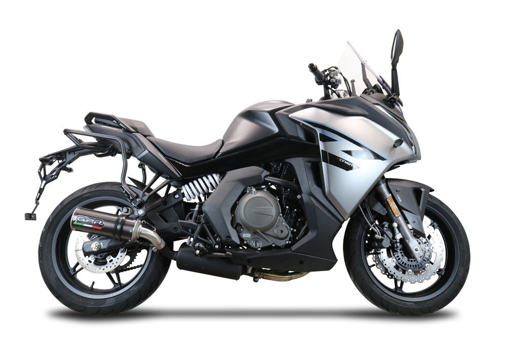 Escape compatível com Cf Moto 650 Gt 2022-2024, M3 Poppy , Escape legal, homologado, silenciador com db killer removível e tubo de ligação específico 