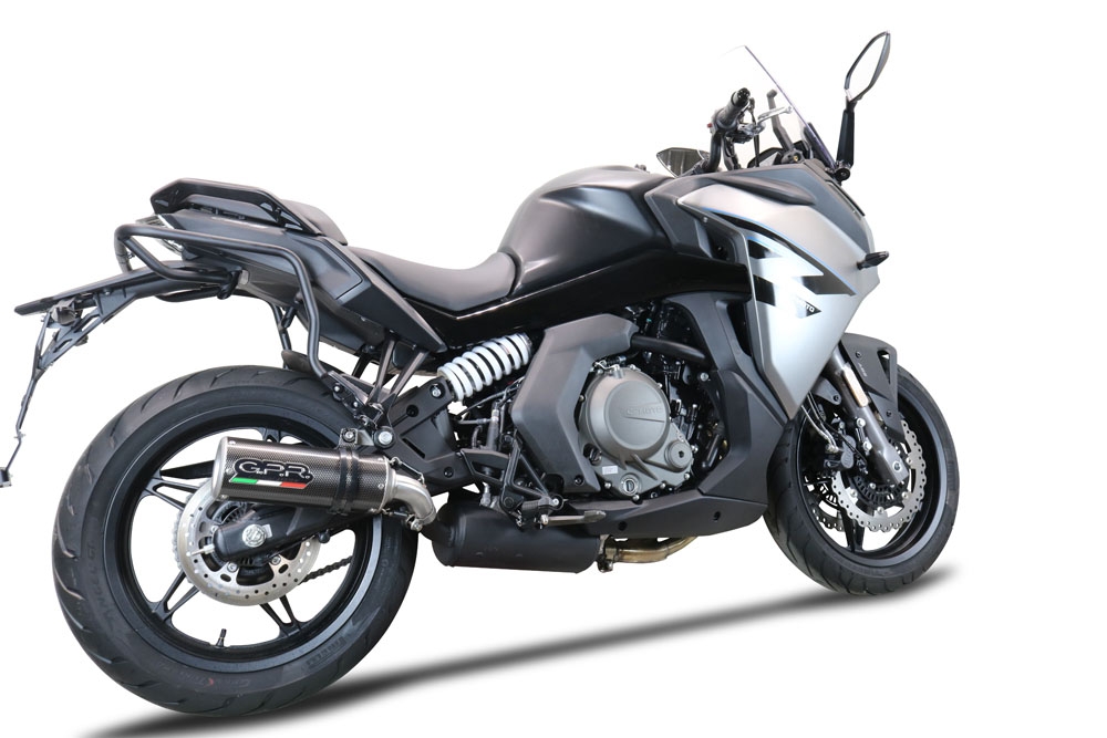 Escape compatível com Cf Moto 650 Gt 2022-2024, M3 Poppy , Escape legal, homologado, silenciador com db killer removível e tubo de ligação específico 