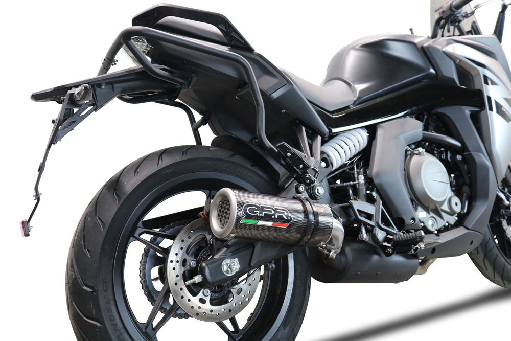 Escape compatível com Cf Moto 650 Gt 2022-2024, M3 Poppy , Escape legal, homologado, silenciador com db killer removível e tubo de ligação específico 