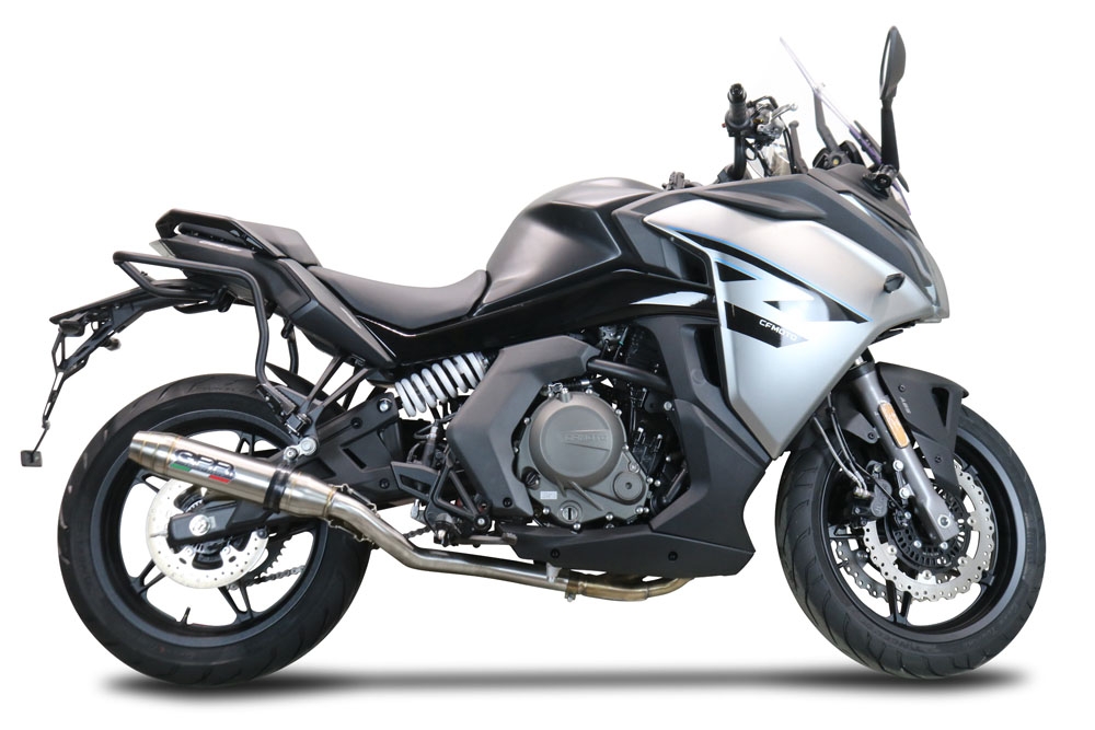 GPR escape compatível com  Cf Moto 650 Gt 2022-2024, Deeptone Inox, Escapamento Racing, silenciador com conexão específica e db killer removível 