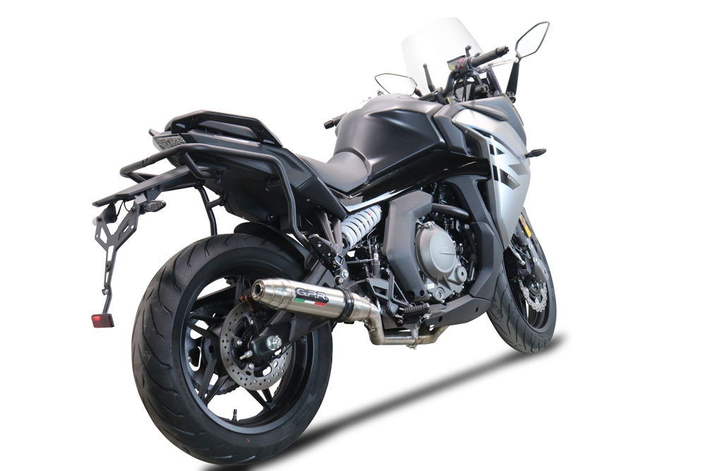 GPR escape compatível com  Cf Moto 650 Gt 2022-2024, Deeptone Inox, Escapamento Racing, silenciador com conexão específica e db killer removível 