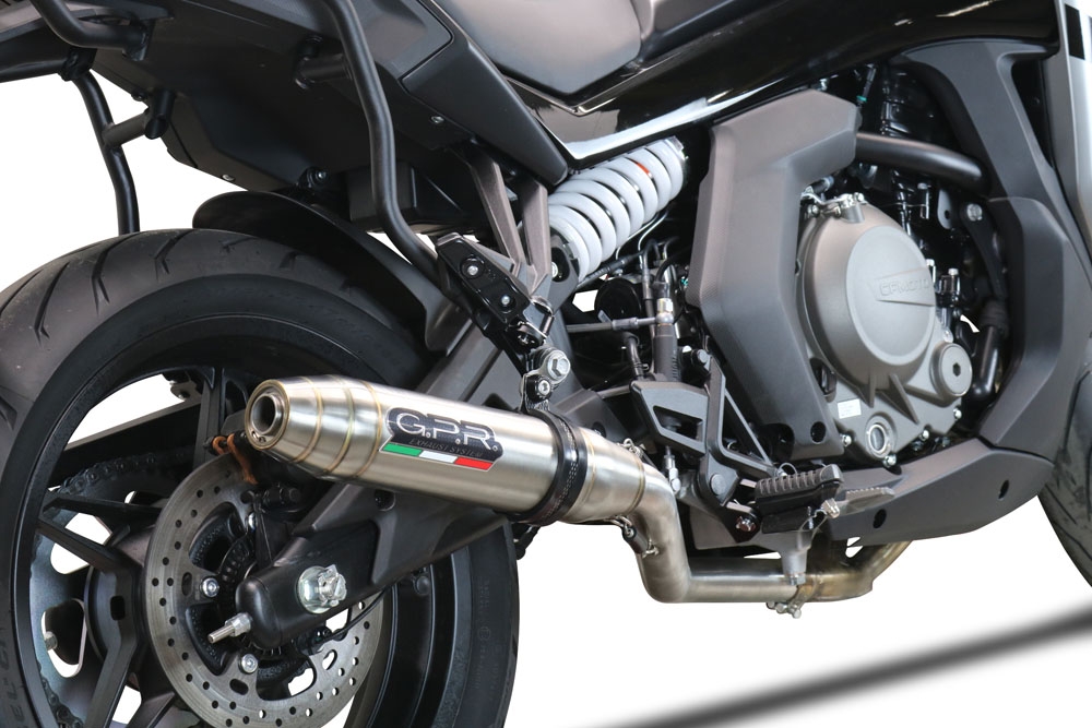 GPR escape compatível com  Cf Moto 650 Gt 2022-2024, Deeptone Inox, Escapamento Racing, silenciador com conexão específica e db killer removível 