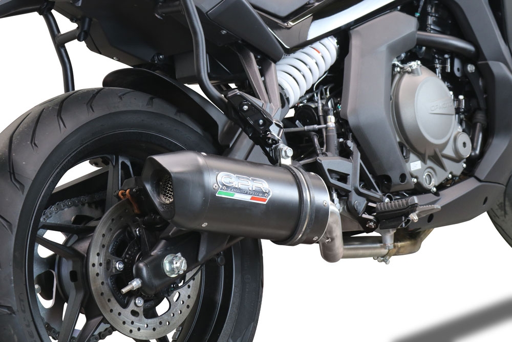 Escape compatível com Cf Moto 650 Gt 2022-2024, Furore Nero, Escapamento Racing, silenciador com conexão específica e db killer removível 