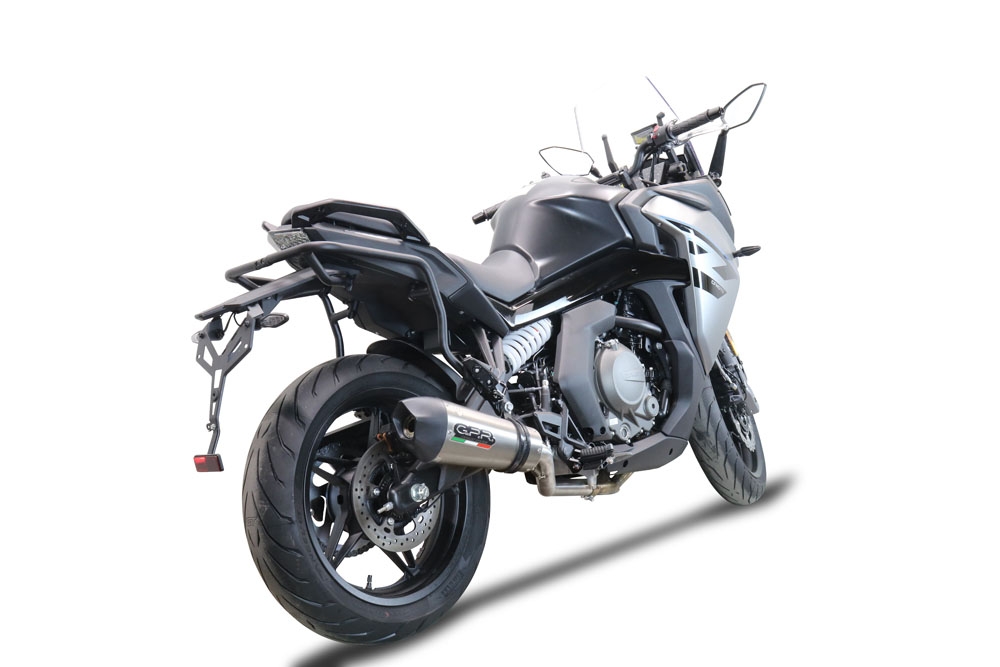 GPR escape compatível com  Cf Moto 650 Gt 2022-2024, New Grand Prix Evo Titanium, Escapamento Racing, silenciador com conexão específica e db killer removível 