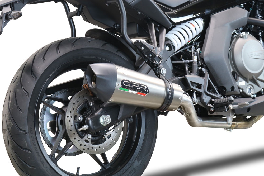 GPR escape compatível com  Cf Moto 650 Gt 2022-2024, New Grand Prix Evo Titanium, Escapamento Racing, silenciador com conexão específica e db killer removível 