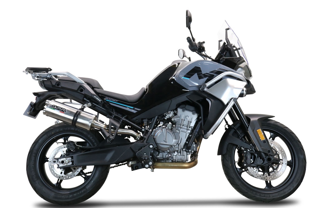 Escape compatível com Cf Moto 800 Mt Touring 2022-2024, Dual Titanium, Escape legal, homologado, silenciador com db killer removível e tubo de ligação específico 