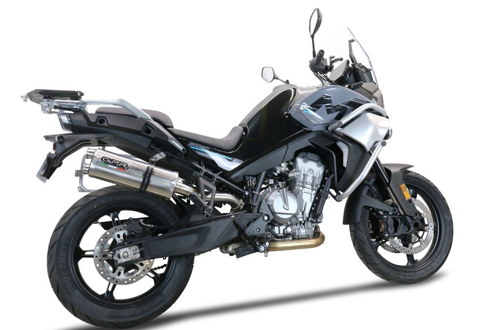 Escape compatível com Cf Moto 800 Mt Touring 2022-2024, Dual Titanium, Escape legal, homologado, silenciador com db killer removível e tubo de ligação específico 