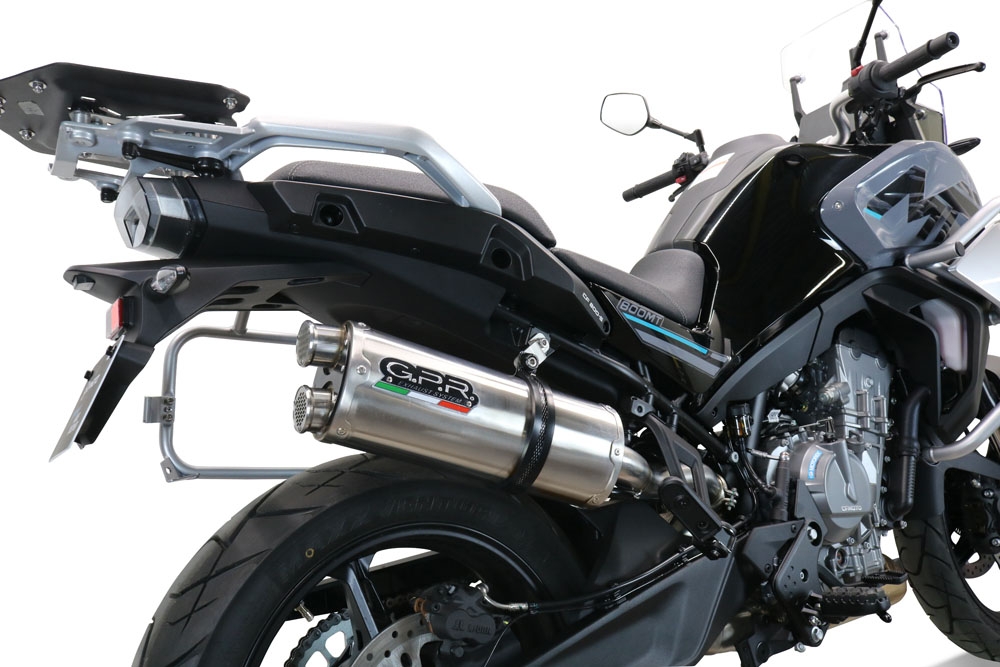 Escape compatível com Cf Moto 800 Mt Touring 2022-2024, Dual Titanium, Escape legal, homologado, silenciador com db killer removível e tubo de ligação específico 