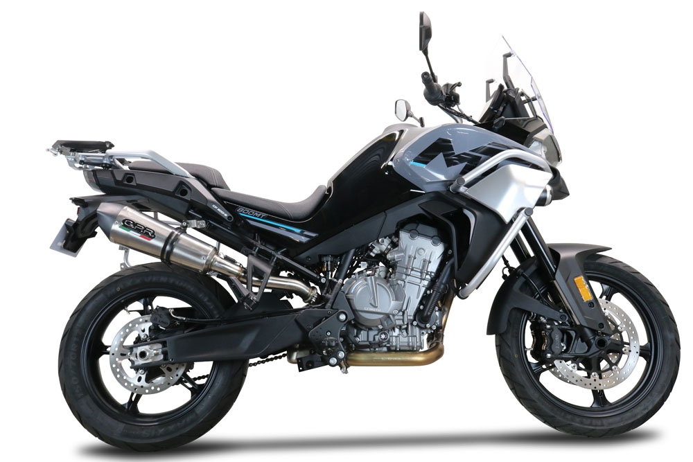 GPR escape compatível com  Cf Moto 800 Mt Touring 2022-2024, New Grand Prix Evo Titanium, Escape legal, homologado, silenciador com db killer removível e tubo de ligação específico 