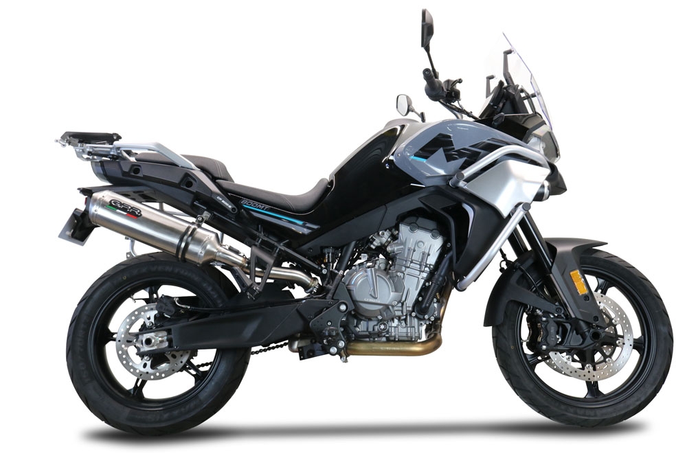Escape compatível com Cf Moto 800 Mt Sport 2025-2026, Satinox , Escape legal, homologado, silenciador com db killer removível e tubo de ligação específico 