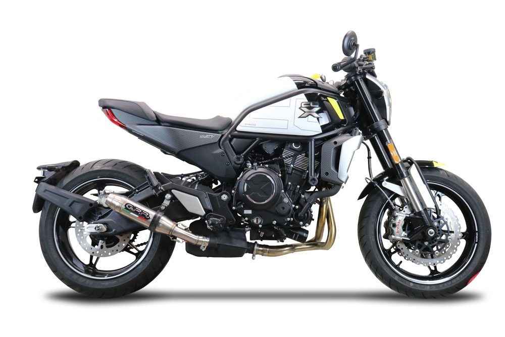 Escape compatível com Cf Moto 700 CL-X Adv 2022-2024, Deeptone Inox, Escape legal, homologado, silenciador com db killer removível e tubo de ligação específico 