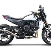 Escape compatível com Cf Moto 700 CL-X Adv 2022-2024, Deeptone Inox, Escape legal, homologado, silenciador com db killer removível e tubo de ligação específico 