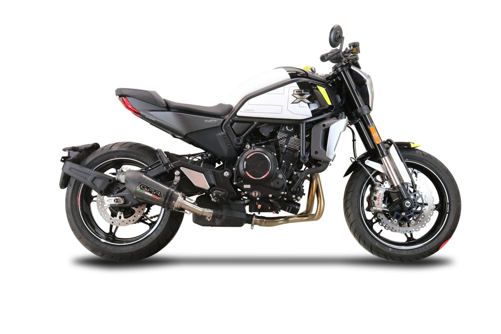 GPR escape compatível com  Cf Moto 700 CL-X Adv 2022-2024, New Grand Prix Evo Poppy, Escape legal, homologado, silenciador com db killer removível e tubo de ligação específico 