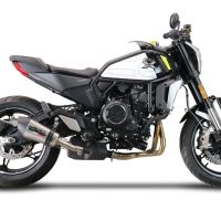 GPR escape compatível com  Cf Moto 700 CL-X Heritage  2022-2024, New Grand Prix Evo Titanium, Escape legal, homologado, silenciador com db killer removível e tubo de ligação específico 