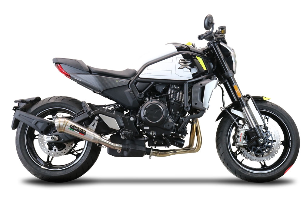 Escape compatível com Cf Moto 700 CL-X Sport 2022-2024, Powercone Evo, Escape legal, homologado, silenciador com db killer removível e tubo de ligação específico 