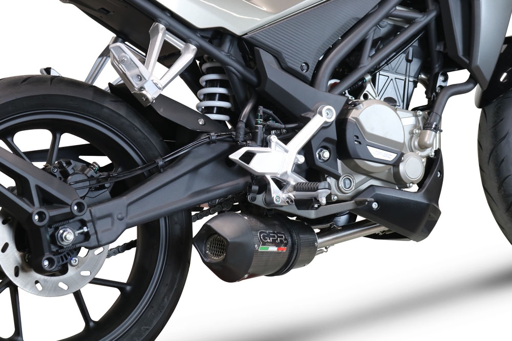 GPR escape compatível com  Cf Moto 300 NK 2022-2024, New Grand Prix Evo Poppy, Sistema homologado com catalisador linha completa, silencioso mais coletor 