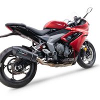 Escape compatível com Triumph Daytona 660 2023-2025, Furore Evo4 Nero, Sistema homologado com catalisador linha completa, silencioso mais coletor 