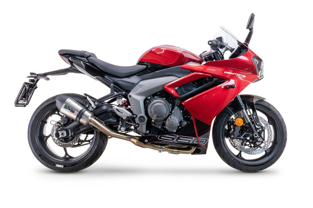 GPR escape compatível com  Triumph Daytona 660 2023-2025, New Grand Prix Evo Titanium, Escape racing linha completa, silencioso mais coletor com dbkiller, não homologado  