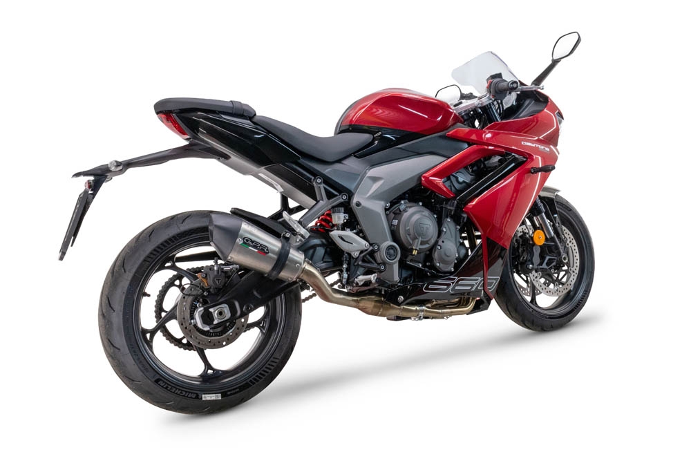 GPR escape compatível com  Triumph Daytona 660 2023-2025, New Grand Prix Evo Titanium, Escape racing linha completa, silencioso mais coletor com dbkiller, não homologado  