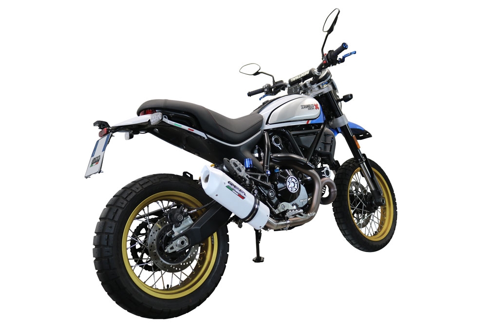 Escape compatível com Ducati Scrambler 800 Urban Motard 2021-2023, Albus Evo4, Escape legal, aprovado, com db killer removível, tubo de conexão e conversor catalítico 