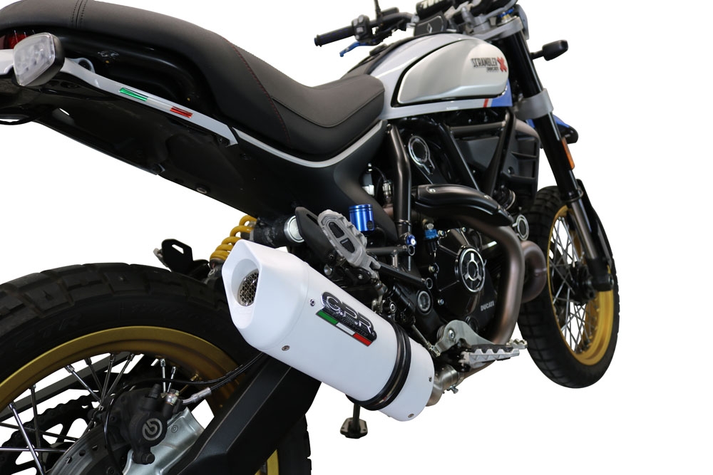 Escape compatível com Ducati Scrambler 800 Urban Motard 2021-2023, Albus Evo4, Escape legal, aprovado, com db killer removível, tubo de conexão e conversor catalítico 