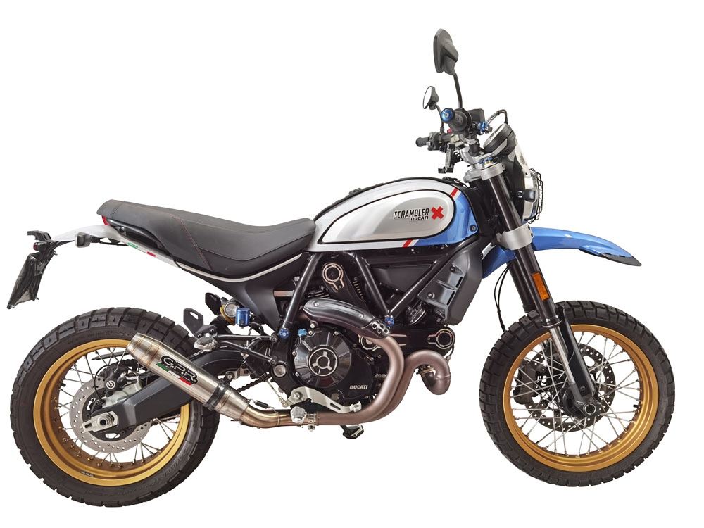 Escape compatível com Ducati Scrambler 800 Desert Sled -DS Fasthouse 2021-2024, Deeptone Inox, Escape legal, homologado, silenciador com catalisador, db killer removível e tubo de ligação específico 