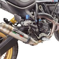Escape compatível com Ducati Scrambler 800 Desert Sled -DS Fasthouse 2021-2024, Deeptone Inox, Escape legal, homologado, silenciador com catalisador, db killer removível e tubo de ligação específico 