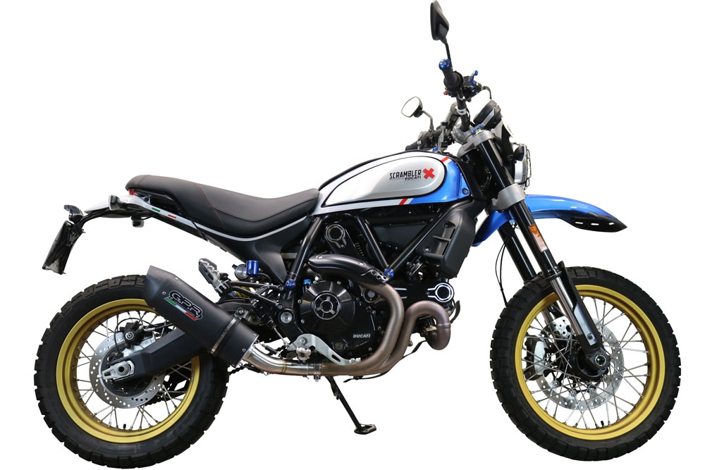 Escape compatível com Ducati Scrambler 800 Desert Sled -DS Fasthouse 2021-2024, Furore Evo4 Poppy, Escape legal, homologado, silenciador com catalisador, db killer removível e tubo de ligação específico 