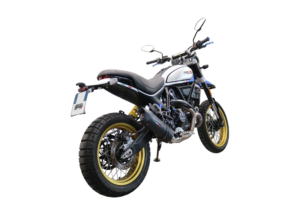 Escape compatível com Ducati Scrambler 800 Icon -Icon Dark 2021-2022, Furore Evo4 Nero, Escape legal, homologado, silenciador com catalisador, db killer removível e tubo de ligação específico 