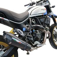 GPR escape compatível com  Ducati Scrambler 800 Desert Sled -DS Fasthouse 2021-2024, New Grand Prix Evo Poppy, Escape legal, homologado, silenciador com catalisador, db killer removível e tubo de ligação específico 