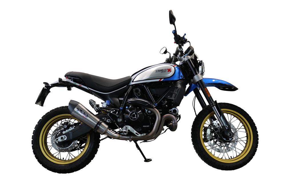 GPR escape compatível com  Ducati Scrambler 800 Desert Sled -DS Fasthouse 2021-2024, New Grand Prix Evo Titanium, Escape legal, homologado, silenciador com catalisador, db killer removível e tubo de ligação específico 