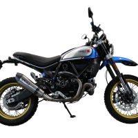 GPR escape compatível com  Ducati Scrambler 800 Desert Sled -DS Fasthouse 2021-2024, New Grand Prix Evo Titanium, Escape legal, homologado, silenciador com catalisador, db killer removível e tubo de ligação específico 