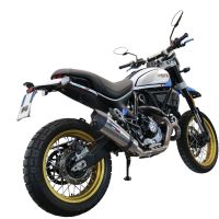 GPR escape compatível com  Ducati Scrambler 800 Desert Sled -DS Fasthouse 2021-2024, New Grand Prix Evo Titanium, Escape legal, homologado, silenciador com catalisador, db killer removível e tubo de ligação específico 