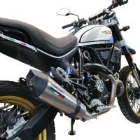 GPR escape compatível com  Ducati Scrambler 800 Desert Sled -DS Fasthouse 2021-2024, New Grand Prix Evo Titanium, Escape legal, homologado, silenciador com catalisador, db killer removível e tubo de ligação específico 