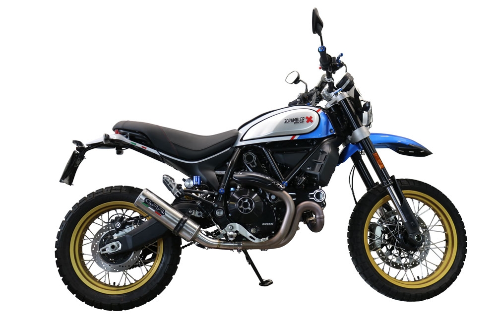 Escape compatível com Ducati Scrambler 800 Desert Sled -DS Fasthouse 2021-2024, M3 Inox , Escape legal, homologado, silenciador com catalisador, db killer removível e tubo de ligação específico 
