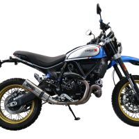 Escape compatível com Ducati Scrambler 800 Desert Sled -DS Fasthouse 2021-2024, M3 Inox , Escape legal, homologado, silenciador com catalisador, db killer removível e tubo de ligação específico 