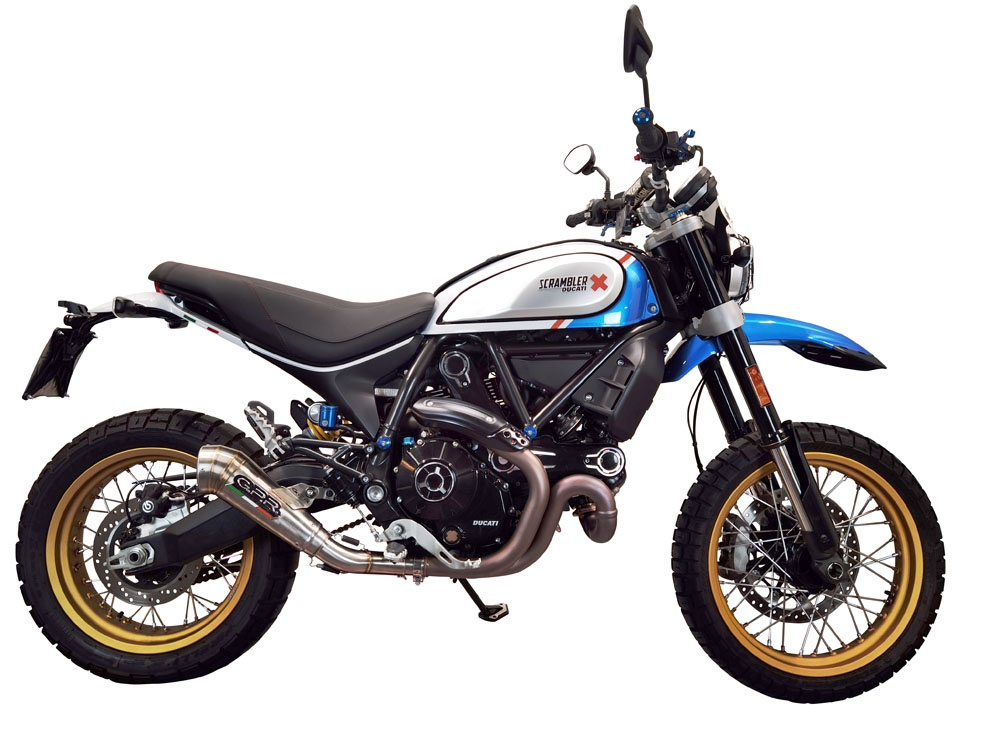 Escape compatível com Ducati Scrambler 800 Desert Sled -DS Fasthouse 2021-2024, Powercone Evo, Escape legal, homologado, silenciador com catalisador, db killer removível e tubo de ligação específico 