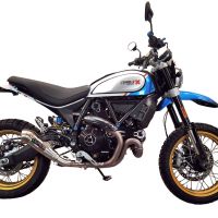 Escape compatível com Ducati Scrambler 800 Desert Sled -DS Fasthouse 2021-2024, Powercone Evo, Escape legal, homologado, silenciador com catalisador, db killer removível e tubo de ligação específico 