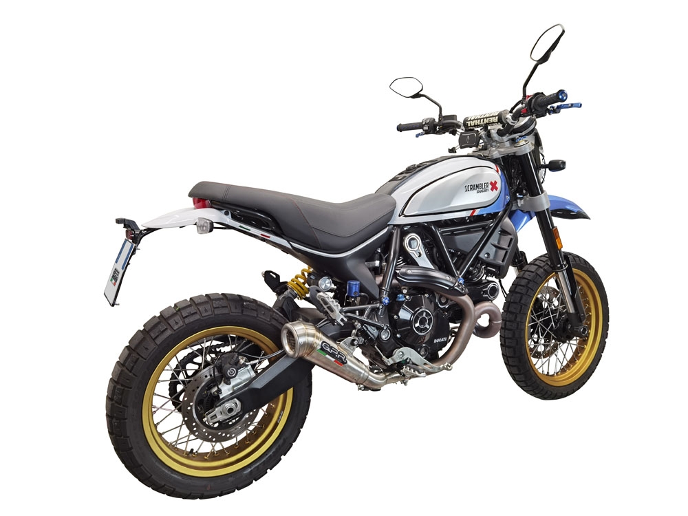 Escape compatível com Ducati Scrambler 800 Desert Sled -DS Fasthouse 2021-2024, Powercone Evo, Escape legal, homologado, silenciador com catalisador, db killer removível e tubo de ligação específico 