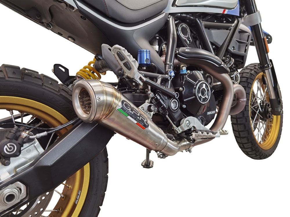 Escape compatível com Ducati Scrambler 800 Desert Sled -DS Fasthouse 2021-2024, Powercone Evo, Escape legal, homologado, silenciador com catalisador, db killer removível e tubo de ligação específico 