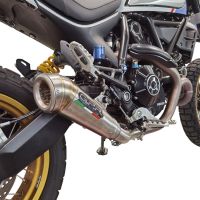 Escape compatível com Ducati Scrambler 800 Desert Sled -DS Fasthouse 2021-2024, Powercone Evo, Escape legal, homologado, silenciador com catalisador, db killer removível e tubo de ligação específico 