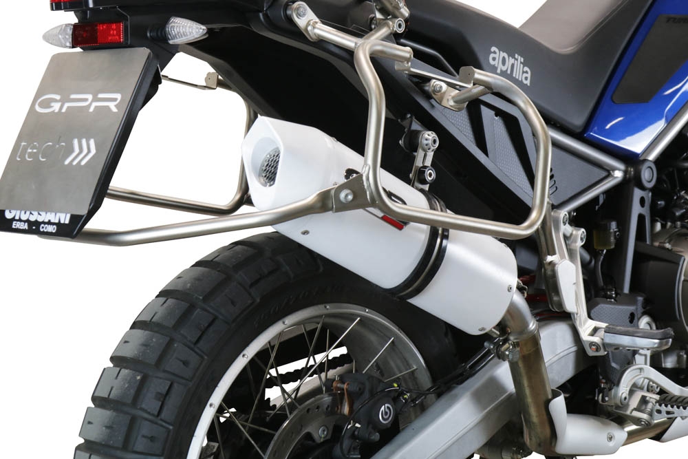 Escape compatível com Aprilia Tuareg 660 2021-2024, Albus Evo4, Escape legal, homologado, silenciador com db killer removível e tubo de ligação específico 