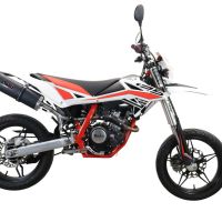 Escape compatível com Beta RR 125 4T Enduro 2019-2020, Furore Evo4 Nero, Escape legal, aprovado, com db killer removível, tubo de conexão e conversor catalítico 