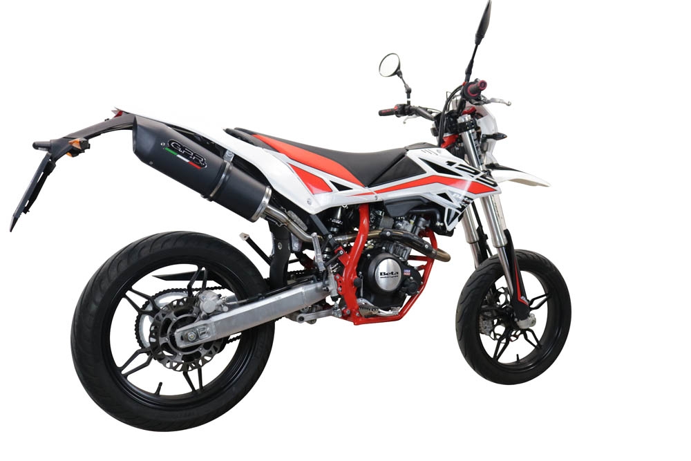 Escape compatível com Beta RR 125 4T Enduro 2019-2020, Furore Evo4 Nero, Escape legal, aprovado, com db killer removível, tubo de conexão e conversor catalítico 