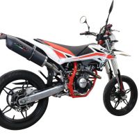 Escape compatível com Beta RR 125 4T Enduro 2019-2020, Furore Evo4 Nero, Escape legal, aprovado, com db killer removível, tubo de conexão e conversor catalítico 