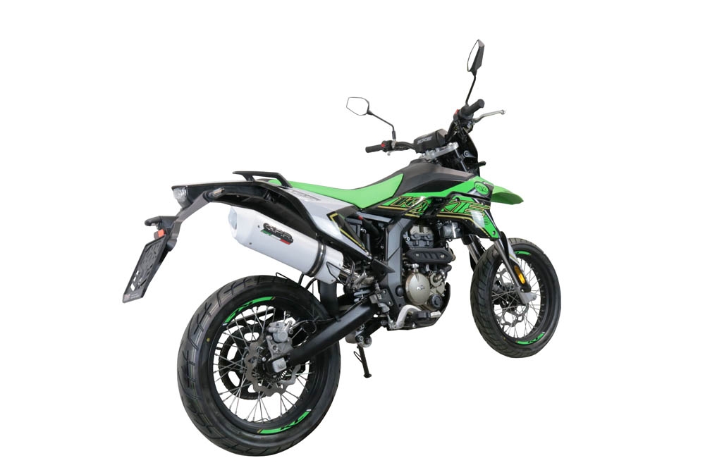 Escape compatível com KL MOTOR KXE 125 2022-2023, Albus Evo4, Escape legal, aprovado, com db killer removível, tubo de conexão e conversor catalítico 
