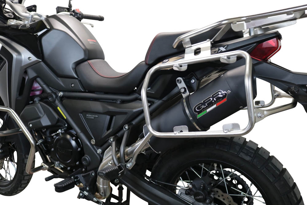 Escape compatível com Voge 650DSX 2021-2024, Furore Evo4 Nero, Escape legal, homologado, silenciador com catalisador, db killer removível e tubo de ligação específico 