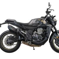 Escape compatível com Zontes 350 T2 ADV 2022-2024, GP Evo4 Poppy, Escape legal, homologado, silenciador com db killer removível e tubo de ligação específico 