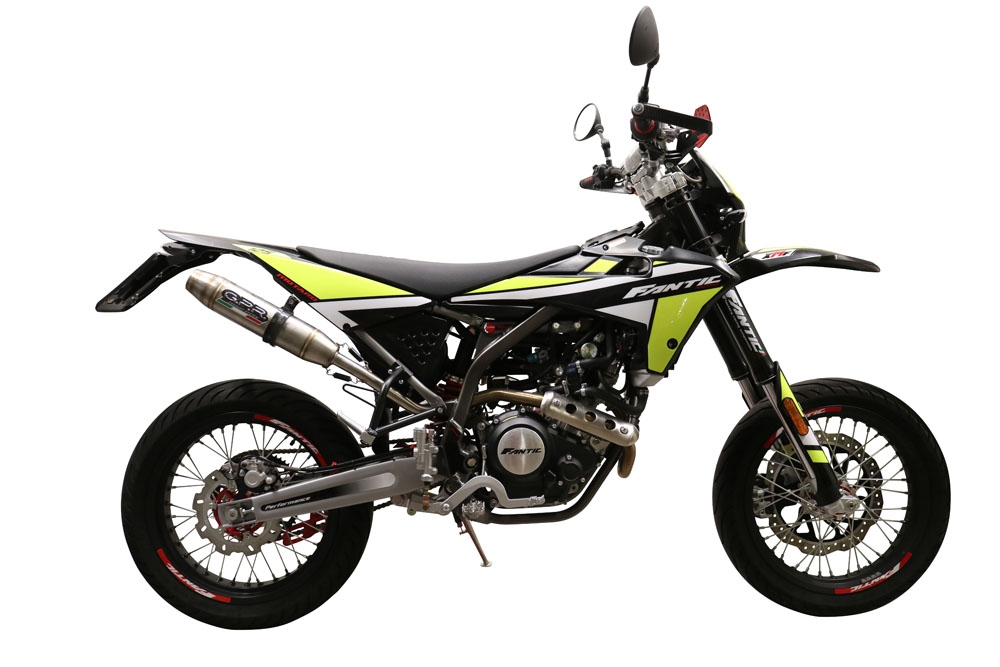 Escape compatível com Fantic Motor XMF 125 2021-2023, Deeptone Inox, Escape legal, homologado, silenciador com db killer removível e tubo de ligação específico 